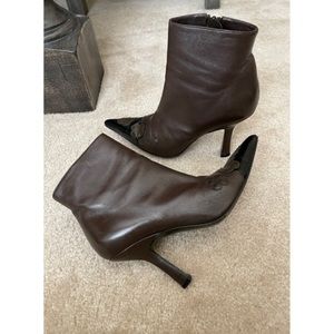 ✨Iconic CHANEL CC Logo Camellia Flower Ankle Booties Boots Heels Shoes